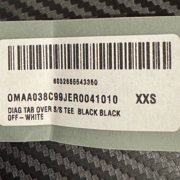 New Men’s Off-White Diagonal Tab Over SS Tee Black/Black Size XXS (US Men’s 32) - Picture 12 of 16